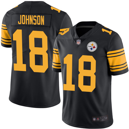 Men Pittsburgh Steelers Football 18 Limited Black Diontae Johnson Rush Vapor Untouchable Nike NFL Jersey